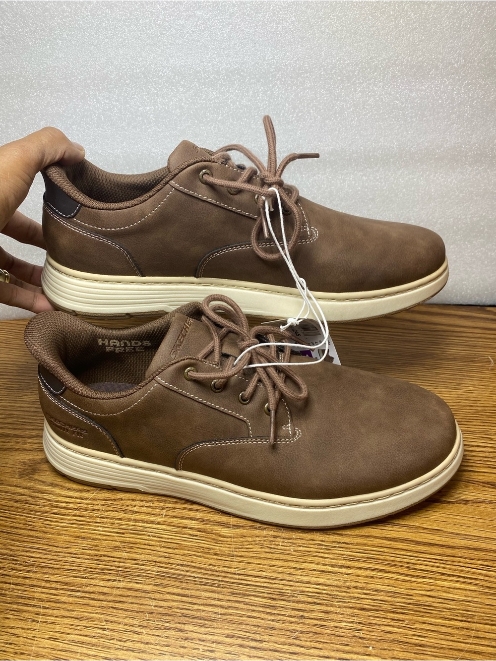 Skechers Men's Hands Free Swift Fit Memory Foam Casual Brown Shoes Size 12